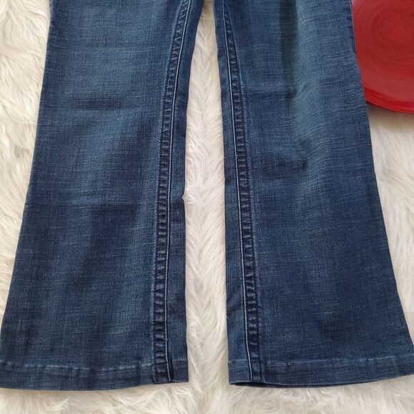 Lee Slender Secret Jeans Size 14S Velour Pockets Lower Waist Boot Cut Stretch - Picture 4 of 12